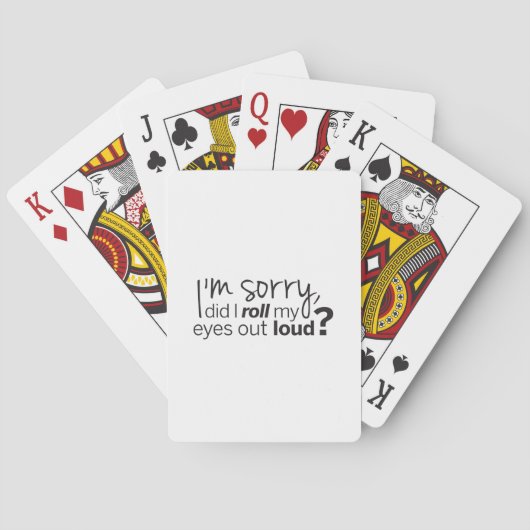 Het spijt me dat ik mijn ogen luid heb uitgelijnd? pokerkaarten (Achterkant)