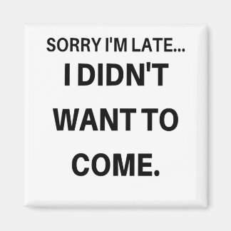 Het spijt me dat ik te laat ben, maar ik wilde nie magneet