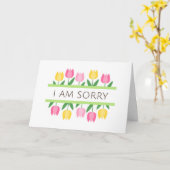 Het spijt me dat ik wenskaart met tulpenranden kaart (Gele Bloem)