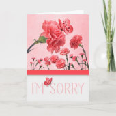 Het spijt me dat roze anjers met Butterflies Kaart (Voorkant)