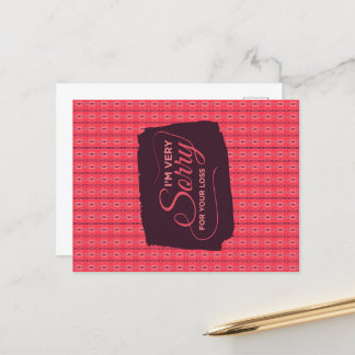 Het spijt me erg voor je verlies, verticaal gespan briefkaart