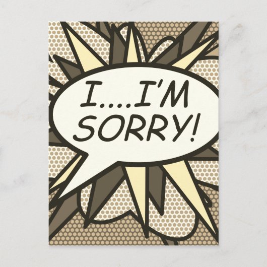 HET SPIJT ME Fun Retro Comic Book Pop Kunst Briefkaart (Voorkant)