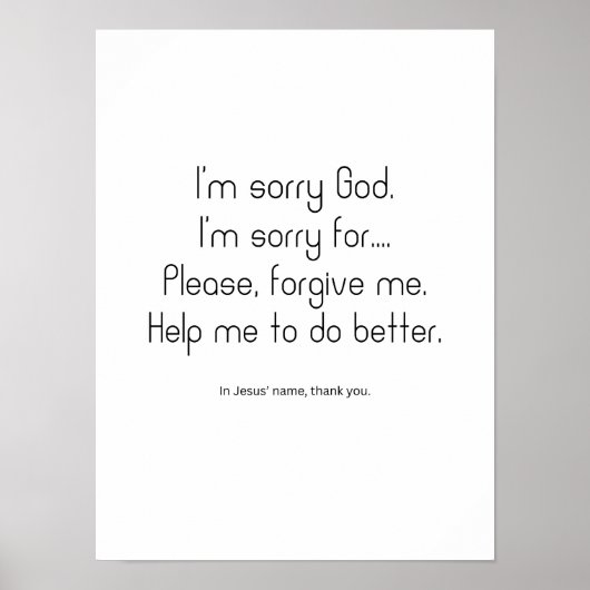 Het spijt me, God. Vergeef me alsjeblieft. Poster (Voorkant)