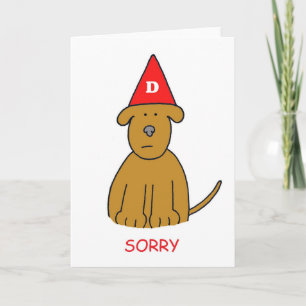 Het spijt me Schattigee Cartoon puppy Kaart