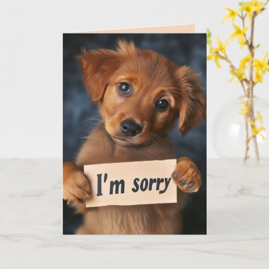 Het spijt me Schattigee puppy Kaart (Gele Bloem)