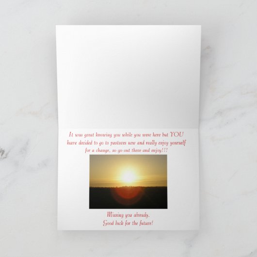 Het spijt me te horen dat je weggaat kaart (Binnen)