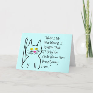 "Het spijt me" Wenskaarten--Cat Design Kaart