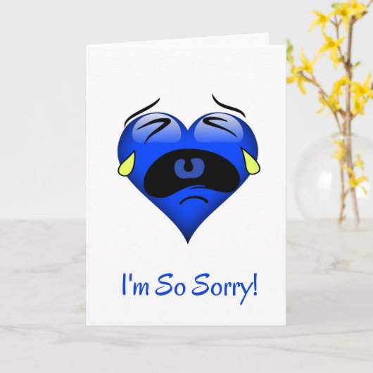 Het spijt me zo dat ik blauw hart droog. kaart (Gele Bloem)