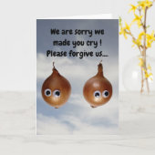 Het spijt ons dat we je hebben laten huilen!  Kaar Kaart (Gele Bloem)