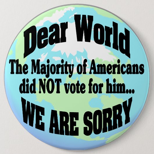 het spijt ons ronde button 6,0 cm (Voorkant)