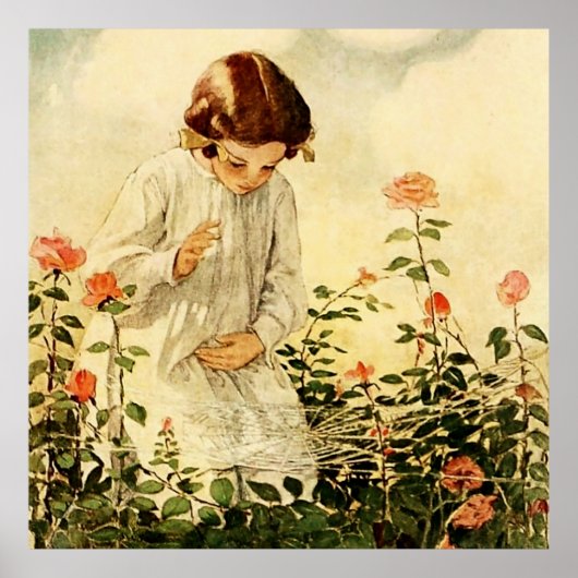 Het spinnenweb door Jessie Willcox Smith Poster (Voorkant)