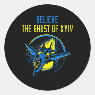 Het spook van Kyiv T-shirt Geloof Oekraïne Ik sta Ronde Sticker