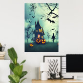 Het spookhuis| AI Art Poster (Thuiskantoor)