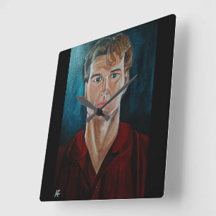Het spookschilderij van Alfred Fox Vierkante Klok