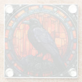 Het Spooky Raven Glas in lood Glazen Onderzetter (Achterkant)