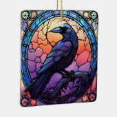 Het Spooky Raven Glas in lood Keramisch Ornament (Rechts)