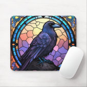 Het Spooky Raven Glas in lood Muismat (Met muis)