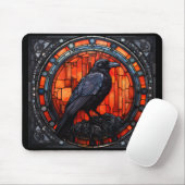 Het Spooky Raven Glas in lood Muismat (Met muis)