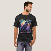 Het Spooky Raven Glas in lood T-shirt (Voorkant volledig)