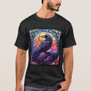 Het Spooky Raven Glas in lood T-shirt