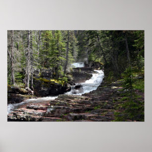 Het spoor naar Virginia Herfsten, Glacier Park MT. Poster