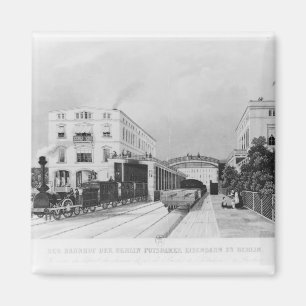 Het spoorwegstation van de trein Berlijn-Potsdam Magneet