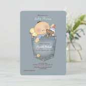 Het staat in de Pocket Baby shower Invitation Kaart (Staand voorkant)