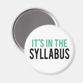 Het staat in de syllabus | Docent Humor Magneet (Voorkant / Achterkant)