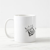 Het staat in de syllabus. koffiemok (Links)