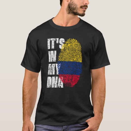 Het staat in mijn DNA Colombiaanse vlag T-shirt (Voorkant)
