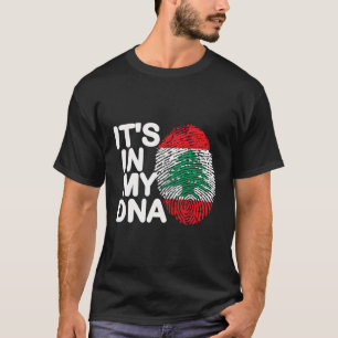 Het staat in mijn DNA Libanon vlag Libanese wortel T-shirt