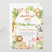 Het staat op het punt om wild Baby shower uitnodig Kaart (Voorkant / Achterkant)