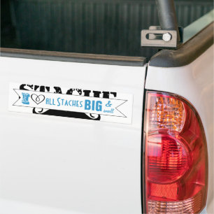 Het Stache Mustache Pattern Bumpersticker