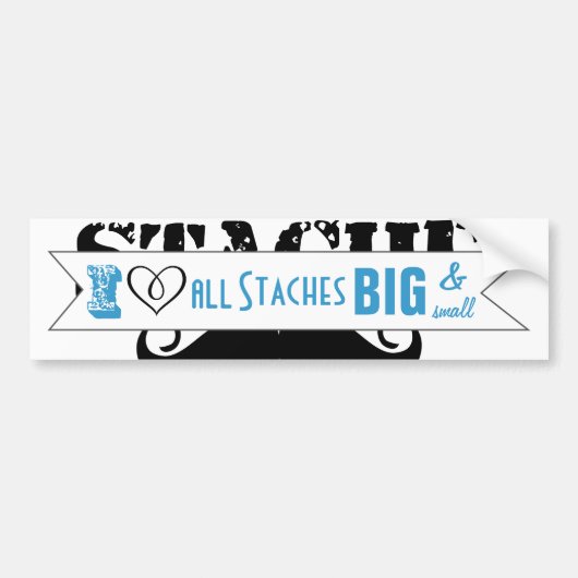 Het Stache Mustache Pattern Bumpersticker (Voorkant)