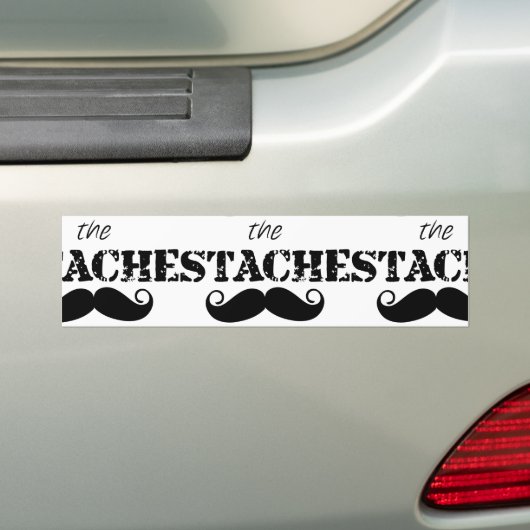 Het Stache Mustache Pattern Bumpersticker (Op auto)