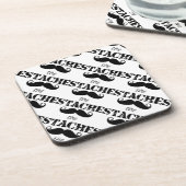 Het Stache Mustache Pattern Drankjes Onderzetter (Linkerzijde)
