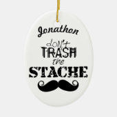 Het Stache Mustache Pattern Keramisch Ornament (Voorkant)