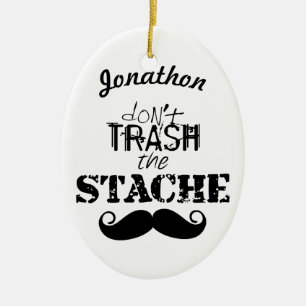 Het Stache Mustache Pattern Keramisch Ornament