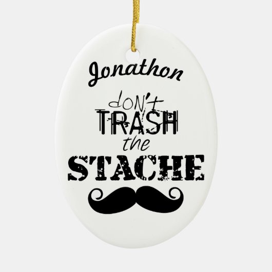 Het Stache Mustache Pattern Keramisch Ornament (Voorkant)