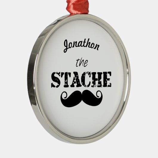 Het Stache Mustache Pattern Metalen Ornament (Rechts)