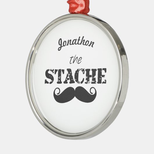 Het Stache Mustache Pattern Metalen Ornament (Links)