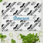 Het Stache Mustache Pattern Theedoek (Gevouwen)