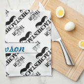 Het Stache Mustache Pattern Theedoek (Quarter Fold)