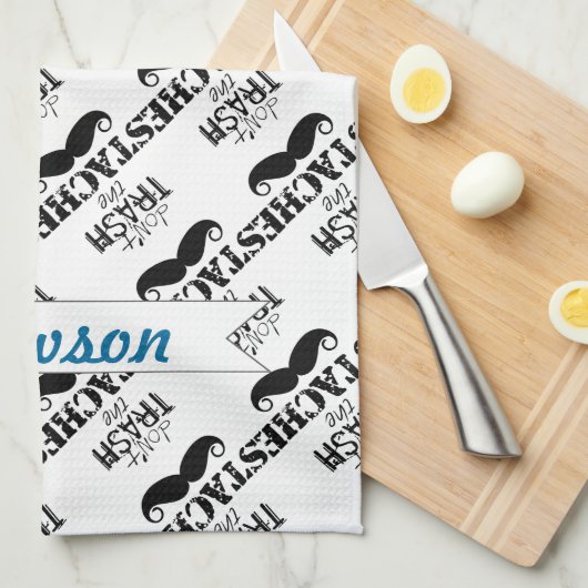 Het Stache Mustache Pattern Theedoek (Quarter Fold)