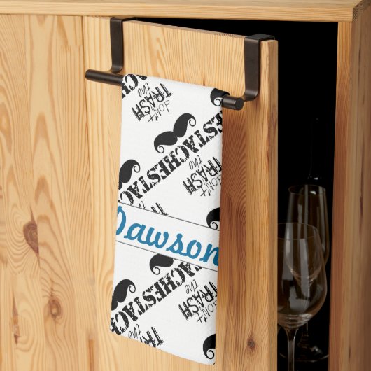 Het Stache Mustache Pattern Theedoek (Derde Gevouwen)