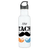 Het Stache Mustache Pattern Waterfles (Voorkant)