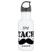 Het Stache Mustache Pattern Waterfles (Voorkant)