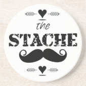 Het Stache Mustache Pattern Zandsteen Onderzetter (Voorkant)
