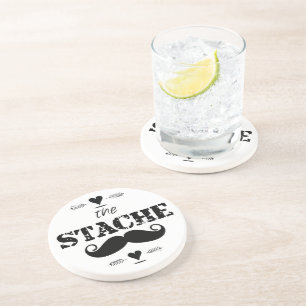 Het Stache Mustache Pattern Zandsteen Onderzetter