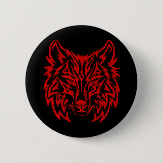 Het stammen Rood van de Wolf Ronde Button 5,7 Cm